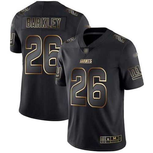 Men New York Giants #26 Saquon Barkley Black Gold Vapor Untouchable Limited Football NFL Jersey->youth nfl jersey->Youth Jersey